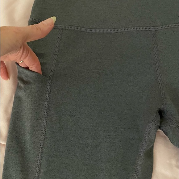 Sports Wear gray high waist full length two side pockets leggings S athletic - Picture 4 of 12